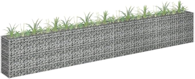 YAFF Gabion Raised Bed Galvanized Steel 141.7x11.8x23.6 (55lbs)