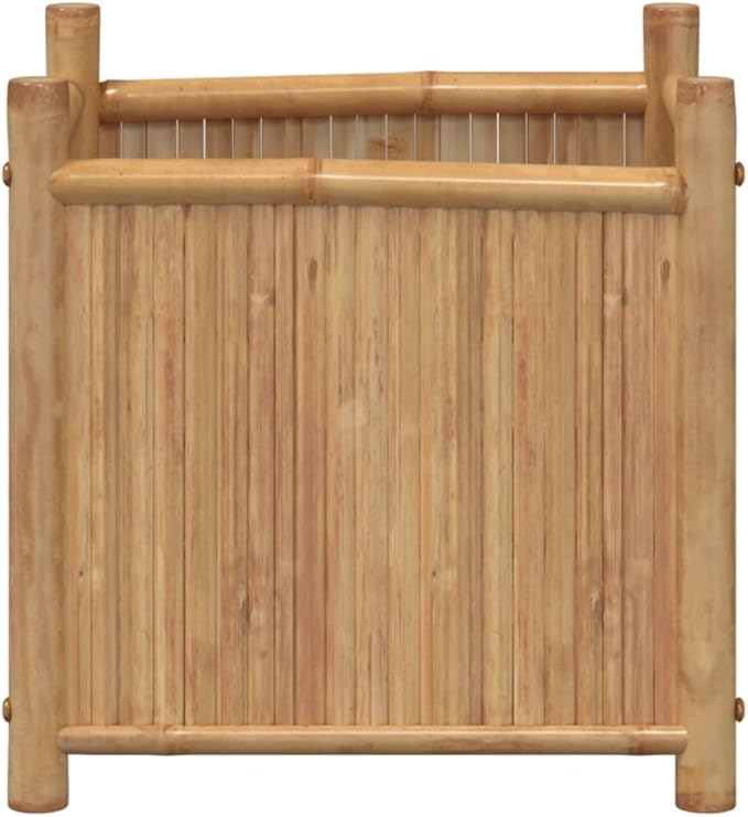 Large Outdoor Planter Box for Vegetables Herb and Flower - 15.7 Bamboo Gardening Pots for Planting - Elevated Plant Beds