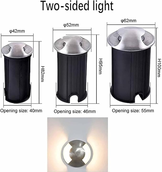 Outdoor Landscape Lamp - LED Buried Lights AC 220V Recessed Stainless Steel SpotlightOne/Two/Four Side Decorate Lighting IP67 Waterproof Ground LED Landscape Light(Purple1w-φ62mm)