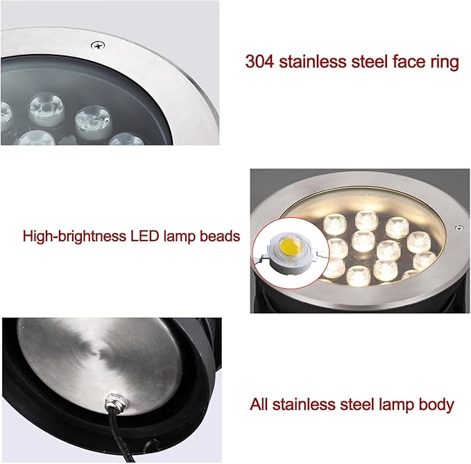 LED Underwater Pond Light - Fountain Lights Recessed Landscape Buriable Spotlights