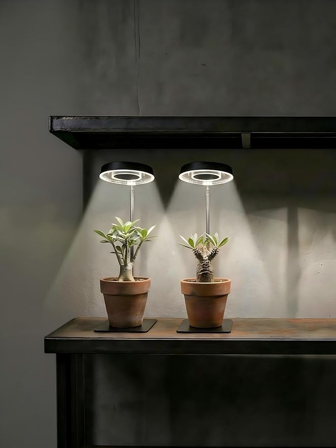 2pcs Full Spectrum Magnetic LED Grow Light by Smeileas Plant Lamp with Detachable Head Adjustable Height 3/6/9H Timer &amp 4-Level Brightness for Seedlings Herbs