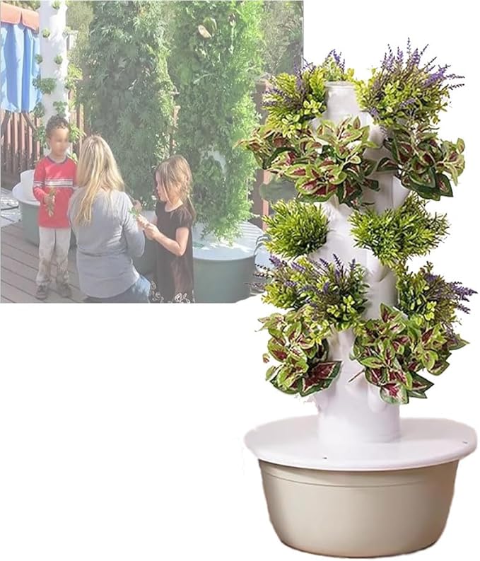 Tower Garden Hydroponics Growing SystemHydroponics Growing Tower20-36-Plant Sites Vertical Garden Planter with Hydrating Pump Adapter TimerPlanting Cotton5th Floor