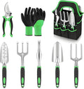Garden Tools 8-Piece Gardening Hand Tools Gardening Tools Set Cultivators with Rust-ProofStainless Steel Aluminum Alloy Material Gardening Supplies Set Ideal Gift