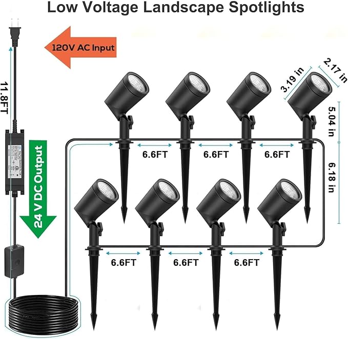 ZYAN APP Control Die-Cast Aluminum RGB Landscape Spotlights with Remote Control Color Changing Music Sync Timer Alexa Compatible Outdoor IP65 Waterproof for Patio Garden Yard Pathway 16 Pack (2×8)