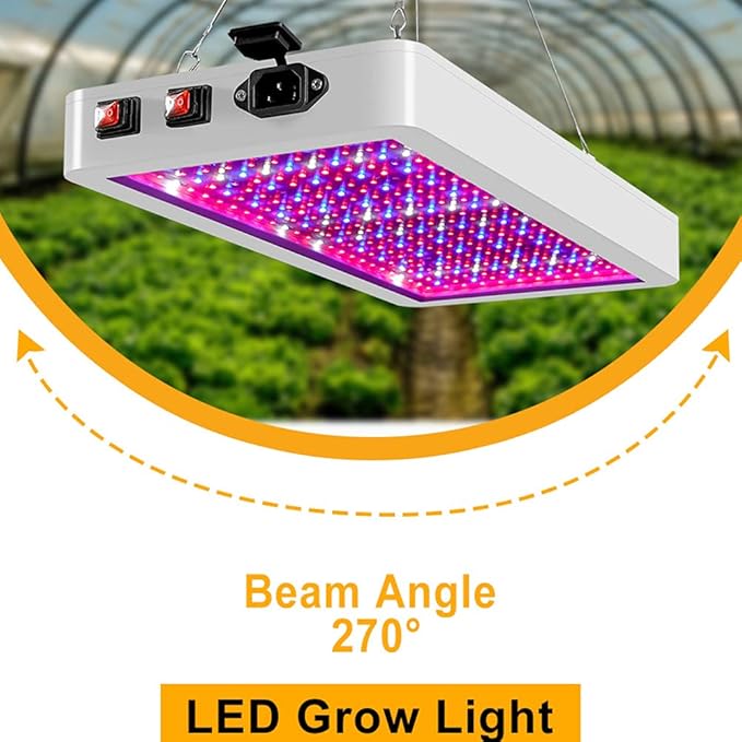 Full-Spectrum Plant Growth Light Potted Plant Light Waterproof Dimmable Dual-Mode Plant Light with Adjustable Cord for Hydroponic Indoor Plants Flowering Fruits Grow Lights1000w