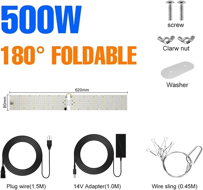 4x4 LED Grow Light Full Spectrum Phytolamp Dimmable Plant Grow Light High PPFD with Veg/Bloom Mode for Indoor Plants Seeding Veg &amp Bloom464 LEDs