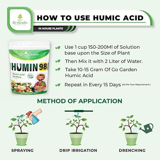 Go Garden Humic Acid for Plants (Humic Acid 98%) - Natural Plant Growth Stimulator - Organic Plant Food 450 G