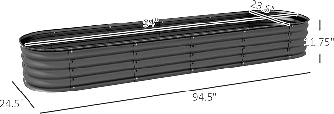 Metal Planter Box with Safety EdgingGalvanized Raised Garden Bed Kit
