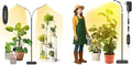 Plant Grow Light Dual Head 40W Indoor Growing Lights144LEDs Full Spectrum Wide Illumination Area 63IN Adjustable Height Stand 10 Dimmable 3/9/12H Auto Timer Floor Lamp for Plants Growth