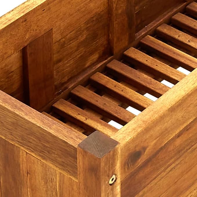 Garden Raised Bed Solid Acacia Wood Garden Lawn Planter Plant Vegetable Growing Container Durable Outdoor Planter Box for Vegetables Flowers Herbs 59x11.8x9.8