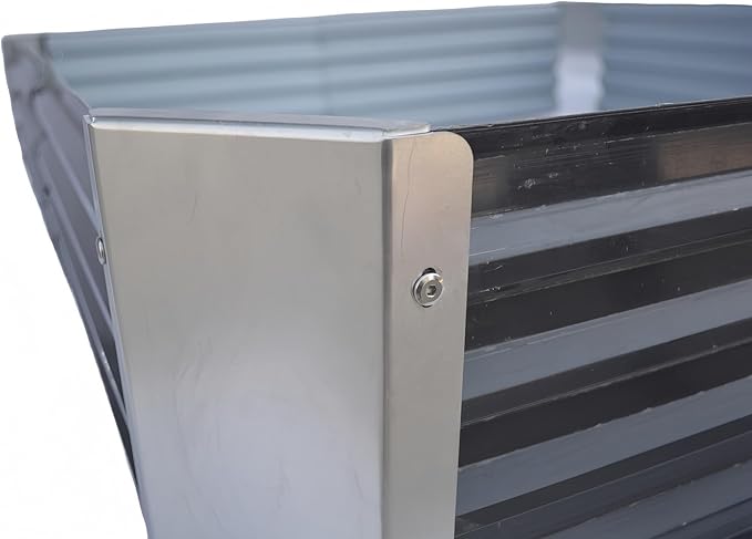 Galvanized Raised Garden Bed Outdoor Metal Quadrilateral Planter Box Deep Root Planters Boxes 3.93ft x 3.93ft Suitable for Plants Flowers Vegetables Herbs Fruits Dark Grey