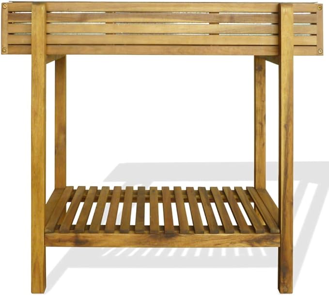 Raised Garden Raised Bed Solid Acacia Wood and Zinc