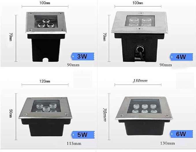 4PCS LED Underground Buried Lights - IP67 Waterproof 85-265V Landscape Spotlights (Green &amp Red 6W)