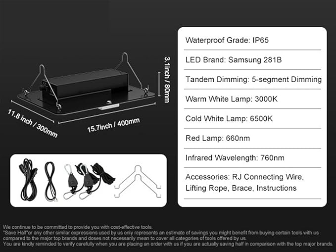 Board LED Grow Light Full Spectrum Phyto Lamp for Greenhouse Growing Indoor Plants Vegetables Growth For Beginners DIY Use(150W)