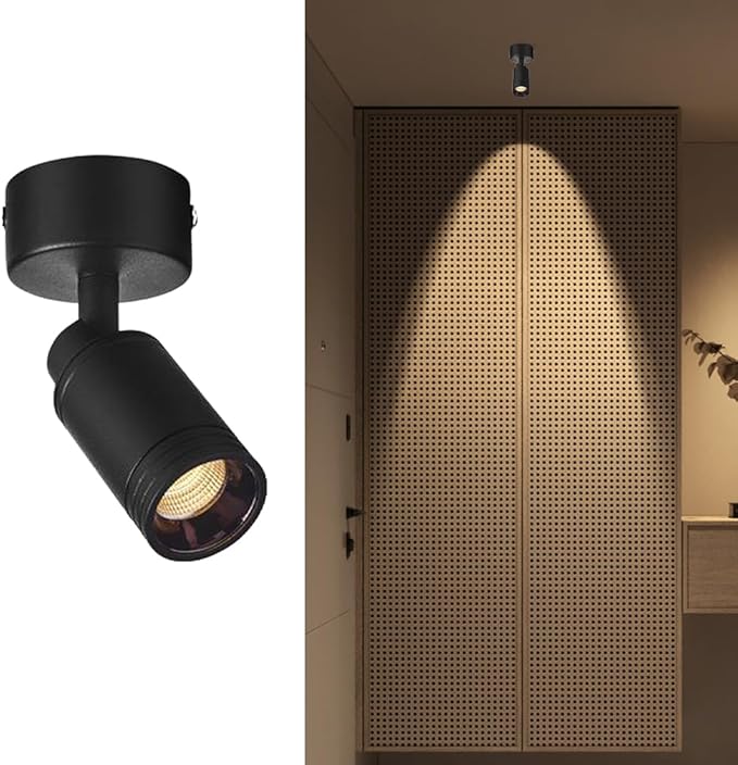 Adjustable Ceiling Spotlight 5w Spot Light Exposed Mounted Led Flush Mount Lights Directio l Spotlights Accent Lighting Artwork Display Lamps