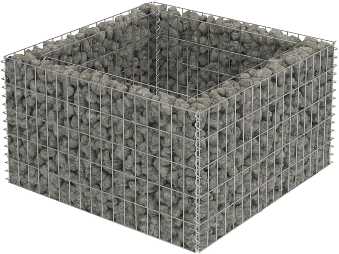 SKM Gabion Raised Gabion Raised Bed Galvanised Steel 35.4x35.4x19.7