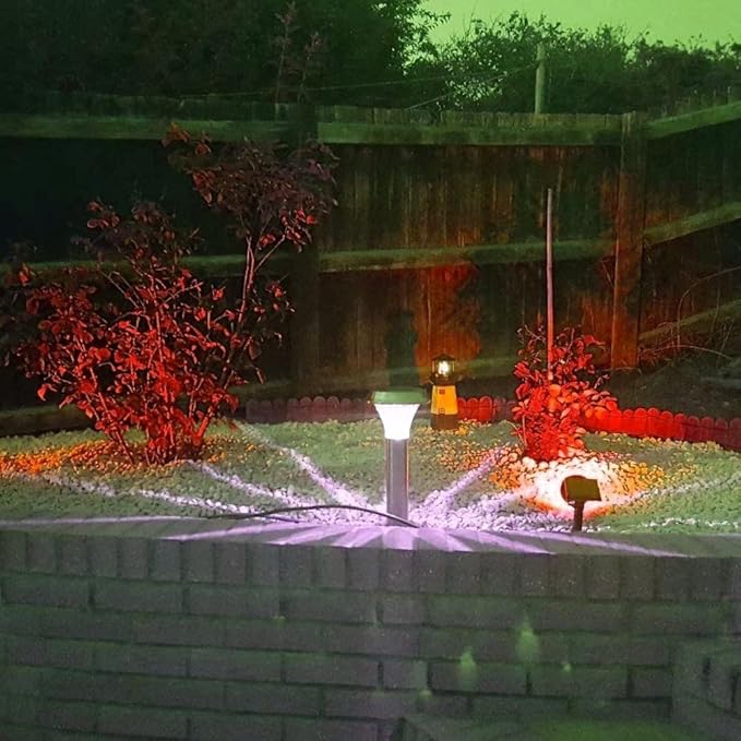 Solar Landscape Lights 4 LED Solar Spotlights 2 in 1 Waterproof Security Light Solar Lights Outdoor (Red)