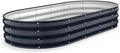 Kesfitt Raised Garden Bed 6x3x1 FT Galvanized Steel Metal Raised Garden Bed Oval Open-Bottom Design 12-Inch Deep for Outdoor Vegetable &amp Herb Gardening Midnight Blue
