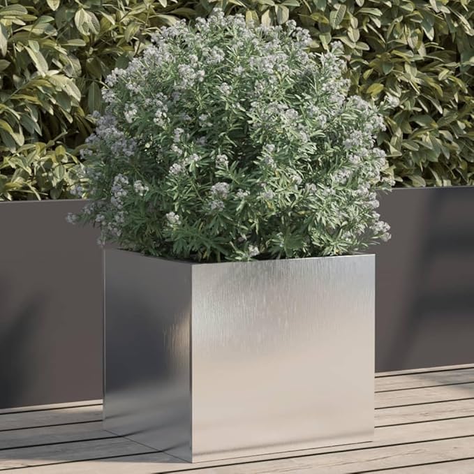 PlanterMultifunctional Raised BedPlant Privacy FenceBalcony Planter BedsHerb PlantersGreenhouse Planterfor HerbsFlowersOutdoorVegetablesSilver 12.6x11.8x11.4 Stainless Steel