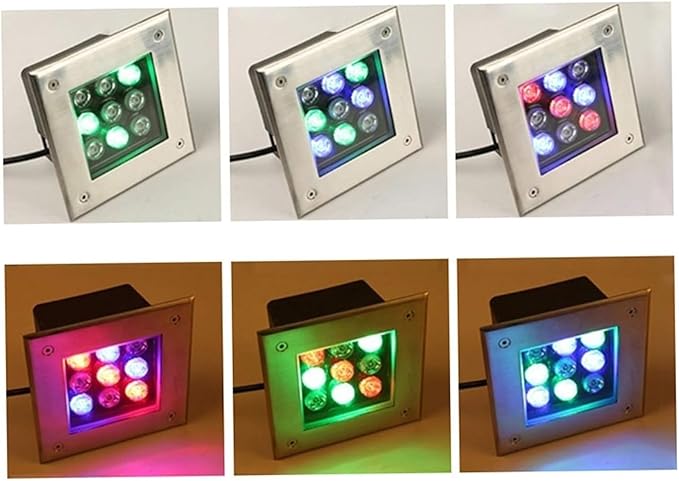 Outdoor Buried Lights - Square Garden Landscape Lamp IP67 Waterproof Recessed LED Spotlight 12V Low Voltage Led Well Lights for Yard Lawn Patio Pathway Garage Illumination(Red light3 W)