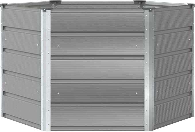 Steel Raised Garden Bed for Gardening Metal Planter Box for Vegetables Fruits Flowers 50.79 x 50.79 x 29.53 in Light Gray-680