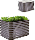 Epic Gardening 6-in-1 Modular Galvanized Raised Garden Bed Kit 29 Tall Metal Planter Box Durable Aluzinc Steel Raised Garden Bed Outdoor for Vegetables Herbs Flowers &amp Fruits - Small Slate Gr