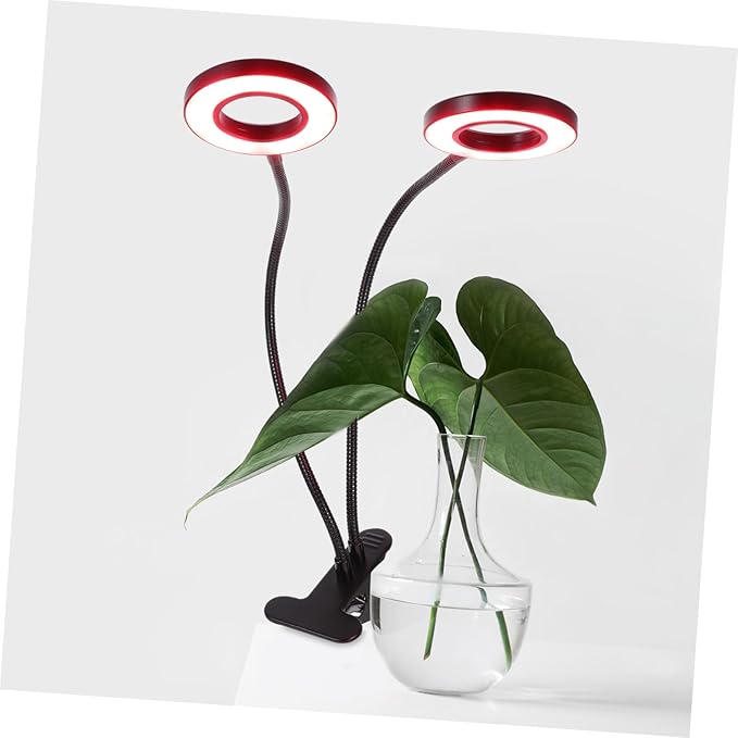 Adjustable LED Plant Growth Light Timer Dual-Head Clip Design for Indoor Plants Dimmable Brightness 5V Energy Efficient for Home Gardening