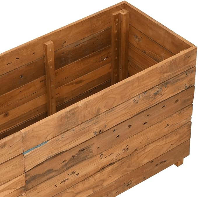 Wooden Raised Garden Bed Flower Planters Box for Growing Flowers Herbs or Veggies 59.1x15.7x21.7-511