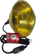 Ma Poule Express Golden Aluminum Base Heating Lamp – 10.5 Inch Incubator Lamp with 2 Adjustable Intensities – Long 2M Chain Grow Lamp for Optimal Heat Dissipation – Works with 250W Bulbs