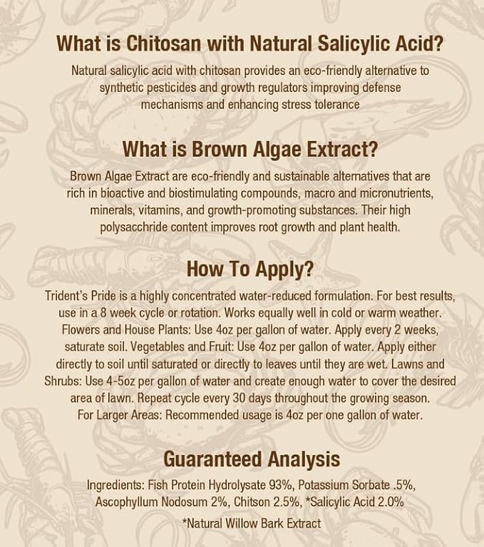 Just Scentsational TPCH-64G Trident's Pride Plus Organic Liquid Fish Fertilizer with Brown Algae Extract and Chitosan64 oz