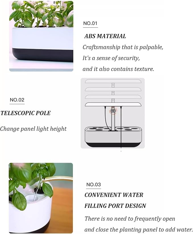 Hydroponics Growing Systems Kit Indoor Garden Hydroponic Growing Systemsfor Herbs Fruits and Vegetables.