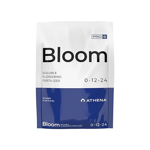 Athena Pro Bloom | Dry Soluble Bloom Booster Fertilizer for Flowering | Plant Food with NPK 0-12-24 | Professional-Grade Nutrients for Soil &amp Hydroponics | 25 LB Bag