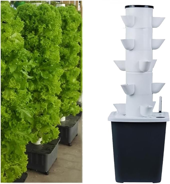 Tower Garden Hydroponic Growing System 15/20/25/30 Holes Hydroponic Growing System Vegetable Planting Equipment for Indoor Home Balcony25holes