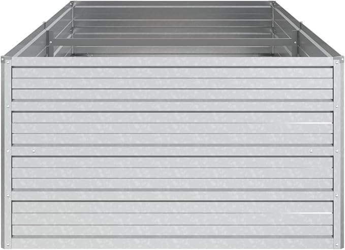 Bopdu Garden Raised Bed 63x31.5x17.7 Galvanized Steel Silver Backyard Patio Planter Raised Beds for Vegetables Outdoor Garden Raised Planter Box for Flowers Fruits