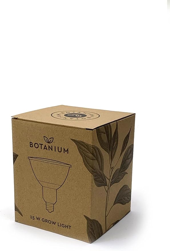 Botanium 15W LED Grow Light with E27 Socket - Plant Light for Indoor Plants Full Spectrum Neutral White Hue Highly Efficient Year-Round Use