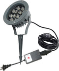 Kiven LED Landscape Spotlight Outdoor with Automatic TimerIP65 Waterproof Garden Spotlights12W 110V Yard Flood Light with Spiked Stand Lawn Lights6000K LED Wall Lights with 9.84FT Wire for Patio