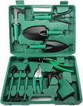 11 Pieces Garden Tools Set Heavy Duty Gardening Tools with Carrying Case Ergonomic Hand Tools Pruner Rake Shovel Trowel Sprayer Gifts for Men Women and Gardening Lovers