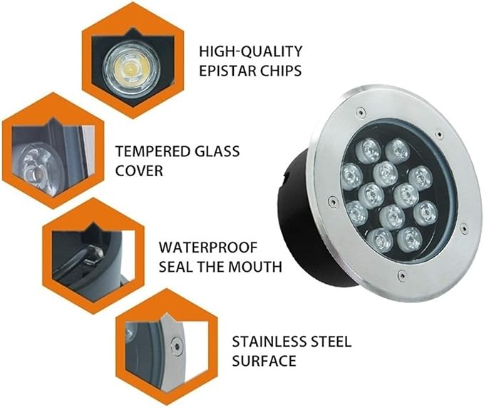 Outdoor Recessed LED Spot Light - LED Landscape Lights - Inground Garden Lamp Outdoor Garden Lighting Waterproof Lights Underground Beam Underground Spotlight RGB 3w(24V) RGB