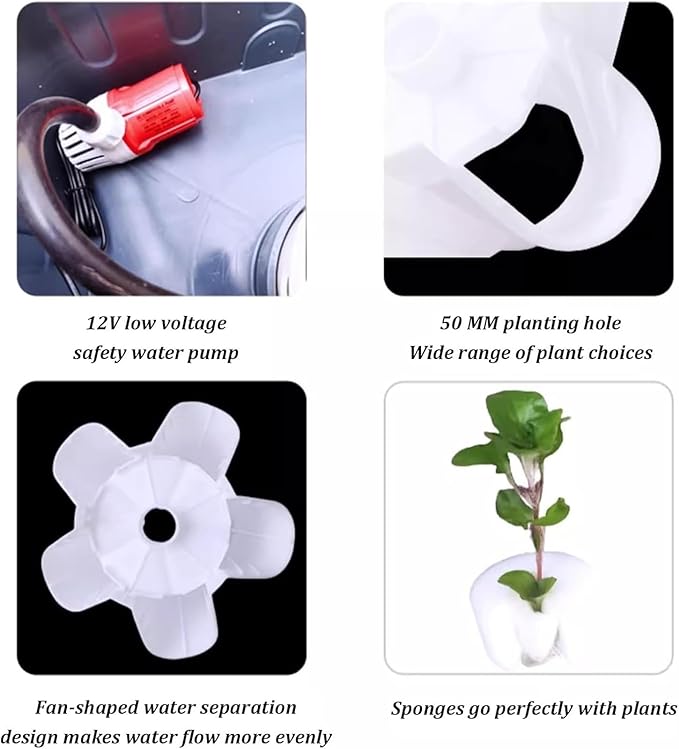 Hydroponics Growing Systems Kit Vegetables hydroponic Grow kitwith Hydrating Pump Adapter(10th Floor)