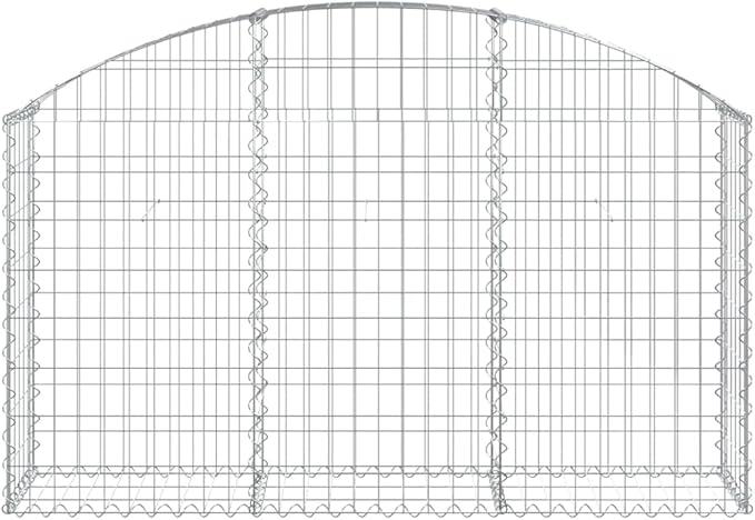 Gabion Basket Silver Galvanized Iron 59.1x59.1x39.4 Inch Medium Durable Arched Stone Retaining Wall Outdoor Garden Planter