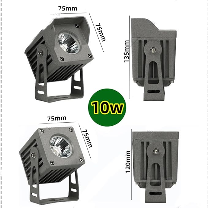 LED Spot Lights - Landscape Flood Lights IP65 Outdoor Waterproof Long-Range Spotlight AC220V COB Tree Lighting LED Beam Spotlights Villa Courtyard Lawn Lighting(WhiteB-10W(220V))