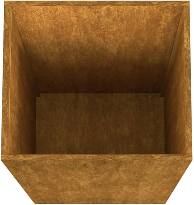 Corten Steel Raised Garden Bed 12.6x12.6x29.5 in Rustic Planter Box for Vegetable &amp Flower Outdoor Elevated Planter Box Weathered Patina Finish for Patio Balcony &amp Yard