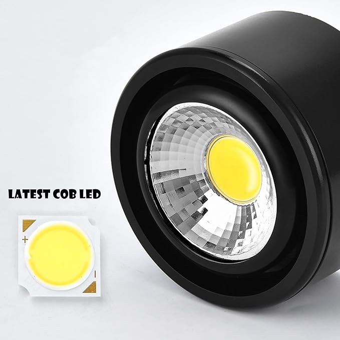 Dimmable High Accent Uplight 7W COB LED Stepless Dimming Adjustment Remote Control Spotlight Light with 5.9ft On/Off Foot Pedal Switch Black Cord Extra Light Rotatable for Loft Gallery