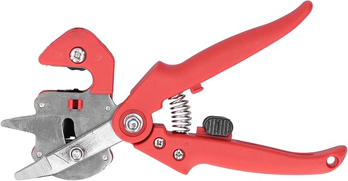 Garden Grafting Tool Set Tree Grafting Kit with 5 Precision Cutting Blades Professional Plant Branch Scissor Shear for Gardening Enthusiasts Includes Storage Bag (Red)