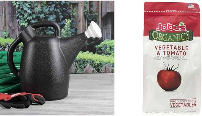 Chapin 2-Gallon 100% Recycled Outdoor/Indoor Watering Can Bundle with Jobe's 4 lbs Organic Vegetable &amp Tomato Fertilizer