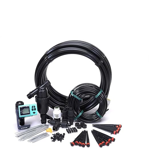 Automated Dripworks Premium/Customized Rose &amp Shrub Irrigation Kit for Watering Shrubs (with Timer) - Waters Upto 15 Rose Plants | Agricultural Grade Components | Trusted Brand Since 1991