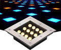 Outdoor Landscape Lights Square Recessed Buried Lamp IP67 Waterproof Stainless Steel Spotlight 12V Low Voltage Pond Light Lighting for Lawn Driveway GardenWarm White 36 W