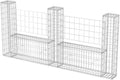 Gabion Basket U-Shape Galvanized Steel 94.5 x7.9x39.4 Gabion Raised Bed Gabion Cages Basket Steel Woven Gabion Net for Backyard Garden -AA