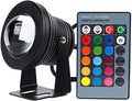 Outdoor Landscape Spotlights 10W LED Underwater Pond Lights - Ring Fountain LED Lamp RGB Remote Control Outdoor Landscape Lights IP68 Waterproof Garden Spotlight for G