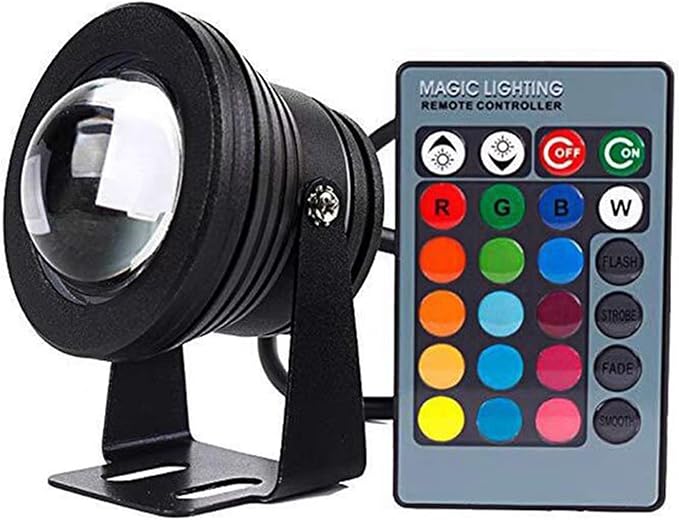 Outdoor Landscape Spotlights 10W LED Underwater Pond Lights - Ring Fountain LED Lamp RGB Remote Control Outdoor Landscape Lights IP68 Waterproof Garden Spotlight for G